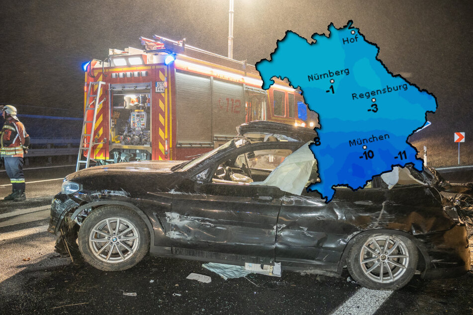 In der Nacht sorgte Blitzeis für zahlreiche Verkehrsunfälle auf Bayerns Straßen. Bei einem Unfall auf der A73 auf Höhe der Ausfahrt Lichtenfels beispielsweise wurden drei Personen verletzt.