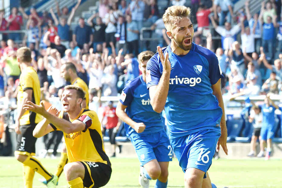 In Bochum ging's los: Da jubelte Lukas Hinterseer kurz vor Ultimo über sein 3:2 gegen Dynamo.