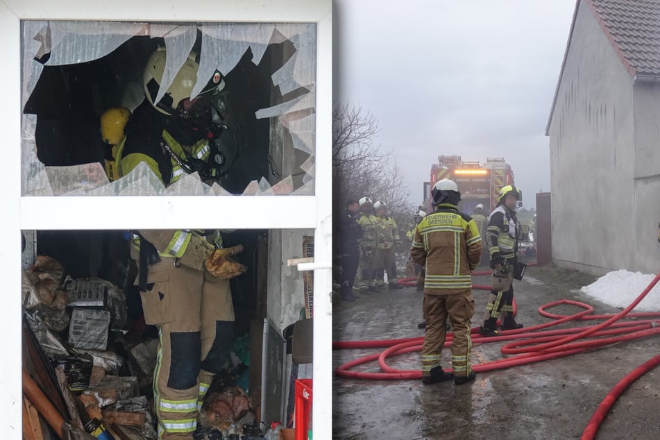 Dresden: Brand in Dresden-Schönborn: Feuerwehr kämpft mit starker Rauchentwicklung