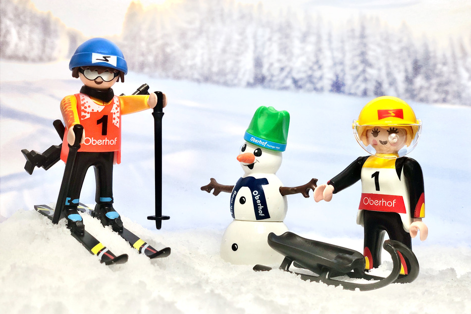 Um mehr als das Zwanzigfache geschrumpft: Thüringer Wintersportler als Playmobil-Figuren