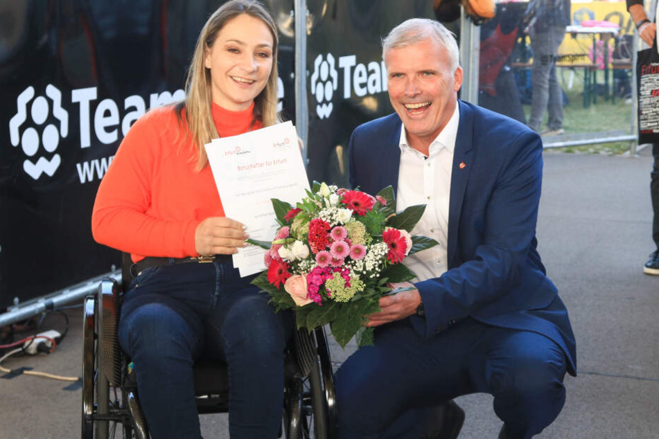 Im September wurde die Radsportlerin von Oberbürgermeister Andreas Bausewein zur Botschafterin von Erfurt ernannt.