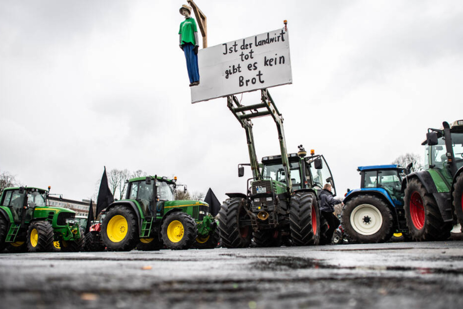 Im vergangenen Jahr protestierten deutschlandweit immer wieder Landwirte gegen die aktuelle Politik. Auf dem Bild ist eine Demonstration in Münster zu sehen.