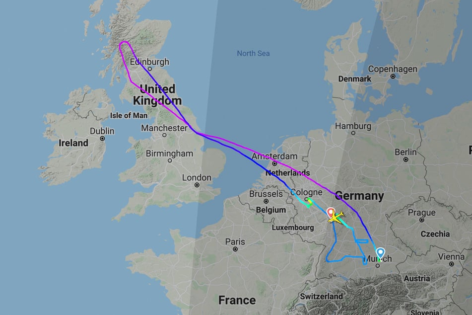 Von München nach Frankfurt brauchte die Lufthansa-Maschine sieben Stunden. Das Ziel Chicago wurde nicht erreicht.
