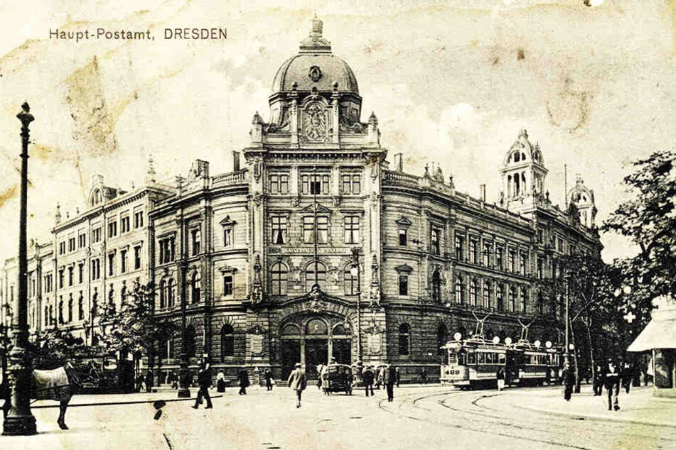 So prächtig sah die Oberpostdirektion Dresden um 1910 aus.