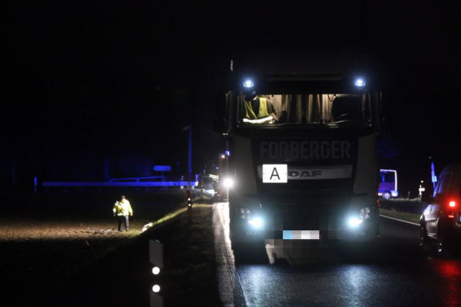 Der LKW, welcher den Fahrradfahrer am Freitagmorgen erfasste.