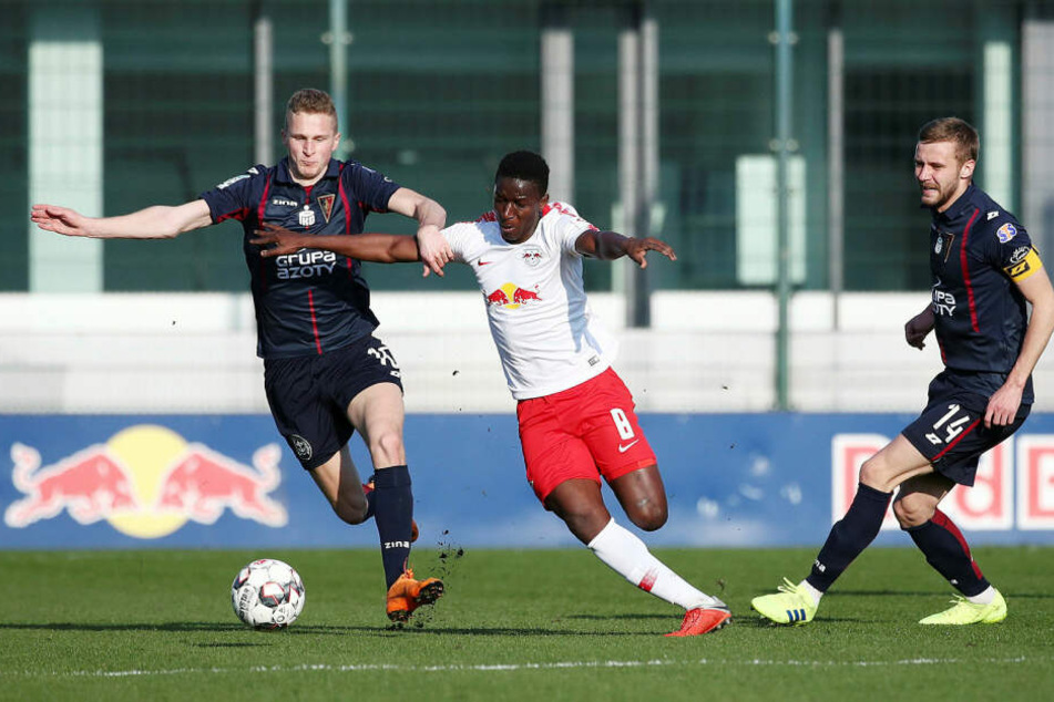 Winter-Neuzugang Amadou Haidara (M.) gelang sein erstes Tor im RB-Trikot.