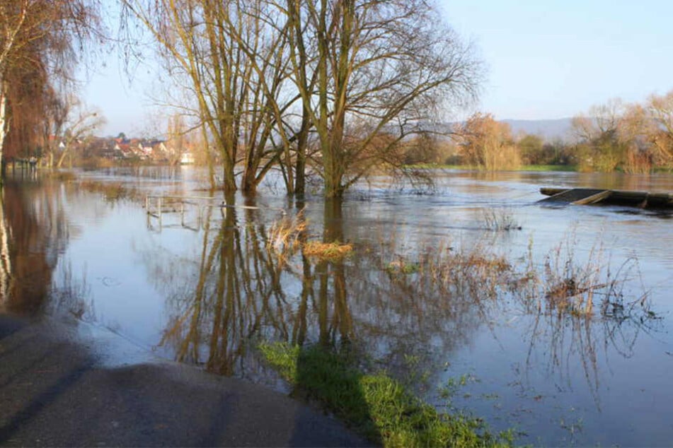 Die Ufer wurden vom steigenden Pegel der Weser in Rehme überflutet.