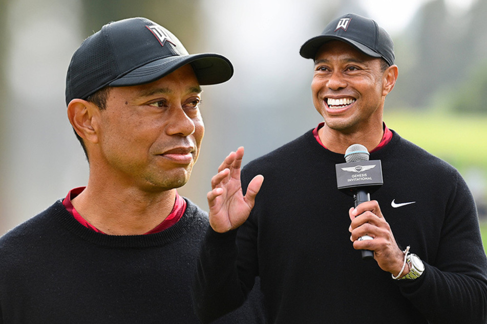 Tiger Woods touched down in Augusta on Tuesday to play a practice round ahead of the Masters.