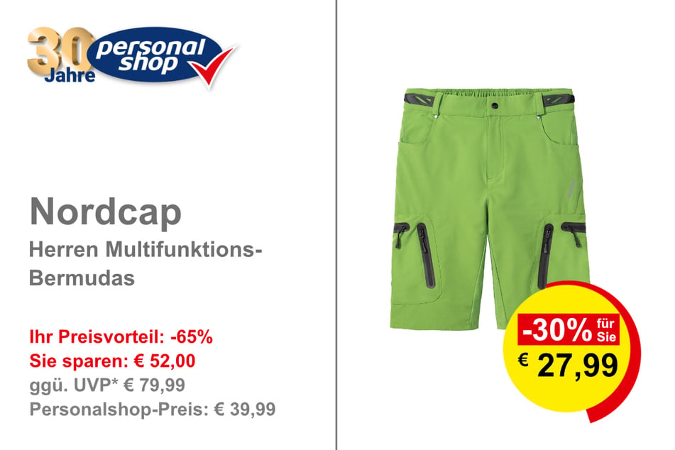 Nordcap Herren Multifunktions-Bermudas