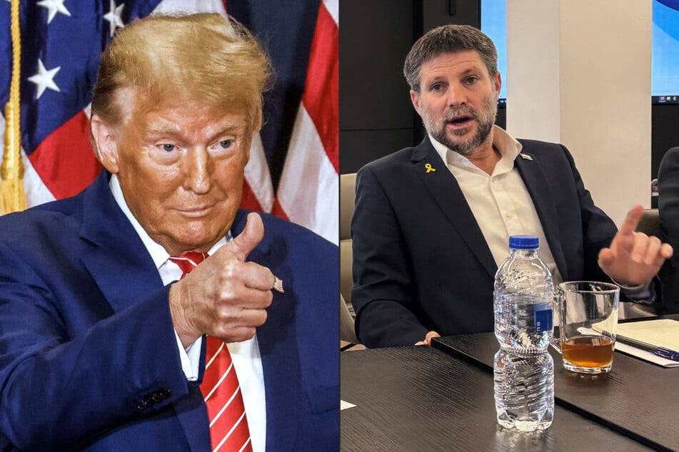 Far-right Israeli Finance Minister Bezalel Smotrich (r.) cited Donald Trump's re-election to the White House in a vow to officially annex illegal settlements in the West Bank.