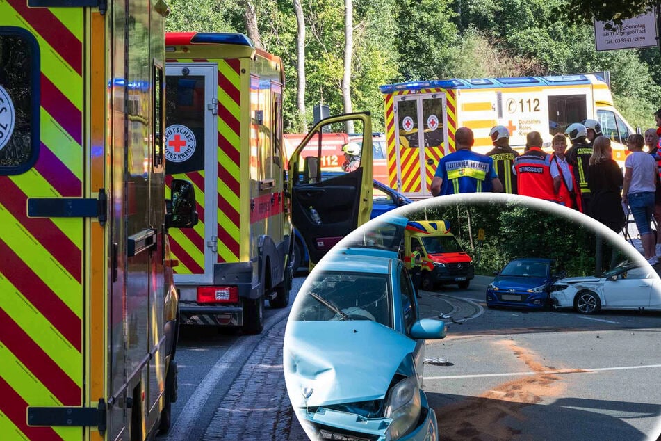 Karambolage auf Kreuzung in Sachsen: Sechs Verletzte