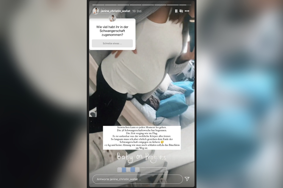 Janine Christin hat seit Beginn der Schwangerschaft zwölf Kilogramm zugelegt.