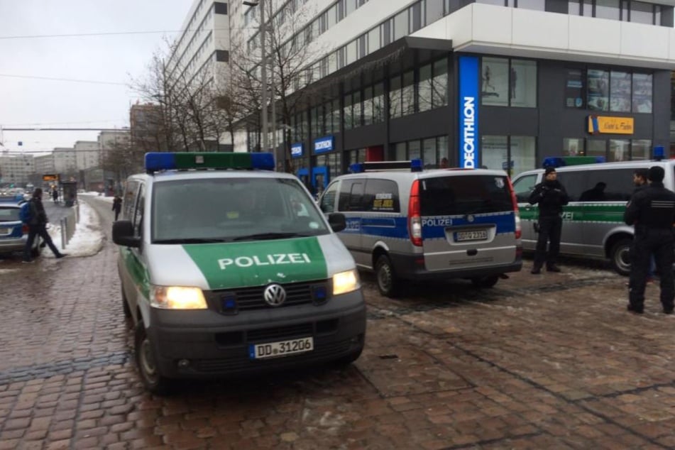Die Polizei war mit einem Großaufgebot in der Innenstadt vor Ort.
