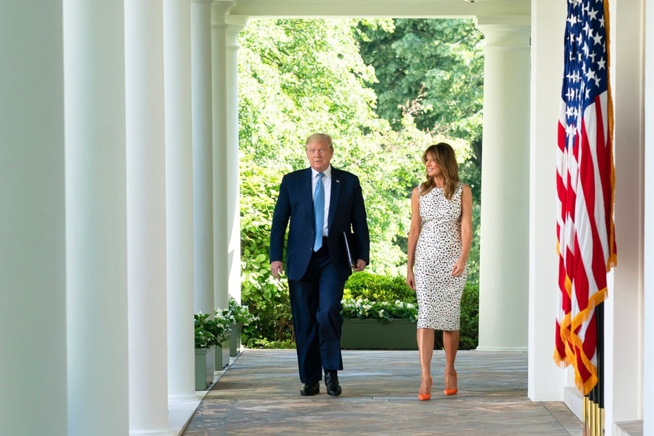 Melania Trump (r.) promised to discuss her decision to renovate the Rose Garden in a new promotional ad released on Friday for her upcoming memoir.