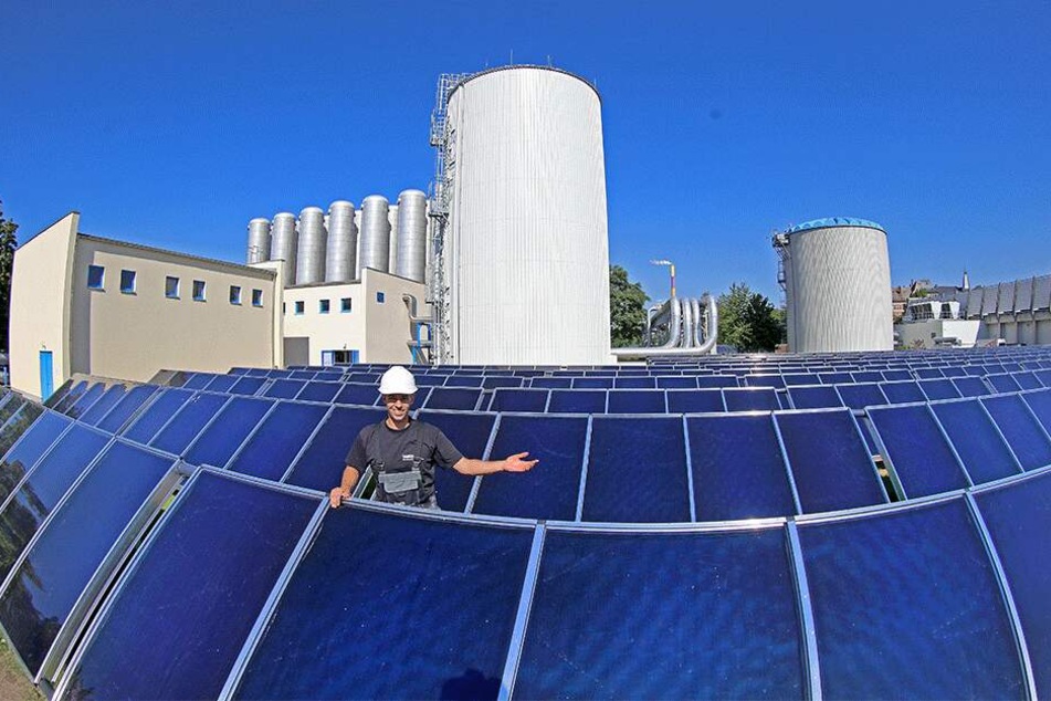 Ein Teil des Wärme-Sieges: Durch Solarthermie-Anlagen wie in der Georgstraße ist Chemnitz Großstadt-Spitzenreiter.