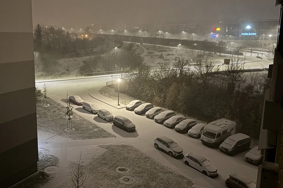 Der erste Schnee sorgte für Winter-Feeling in Gorbitz.