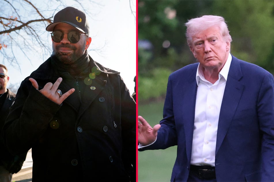 Donald Trump (r.) reportedly met with Enrique Tarrio (l.), the former leader of the Proud Boys, while at Mar-a-Lago over the weekend.