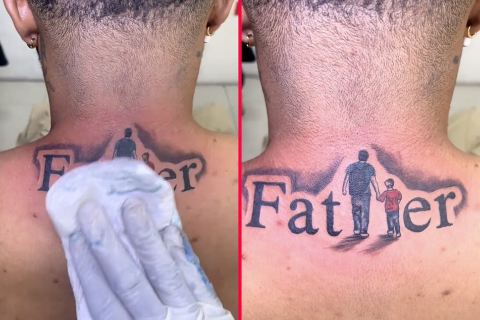 A tattoo tribute to this man's son didn't go the way he had planned.