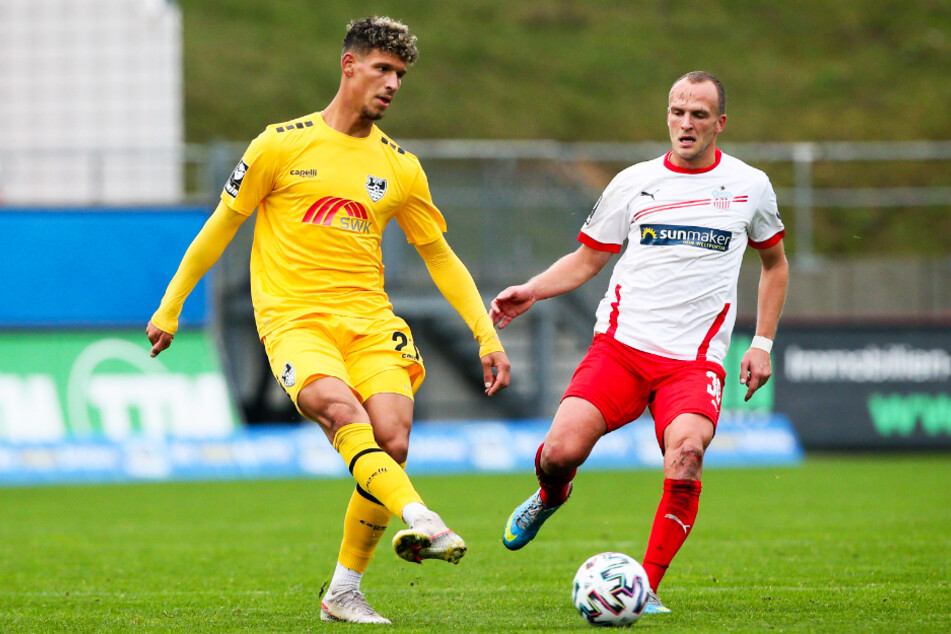 Heinz Mörschel (23, l.) ist in dieser Saison Stammkraft beim KFC Uerdingen und einer der Leistungsträger. Nun soll er Dynamo verstärken.