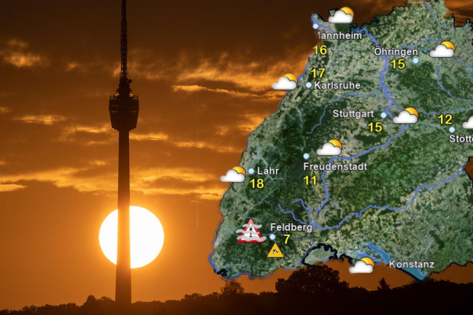 So wird das Wetter am Freitagnachmittag. (Bildmontage)