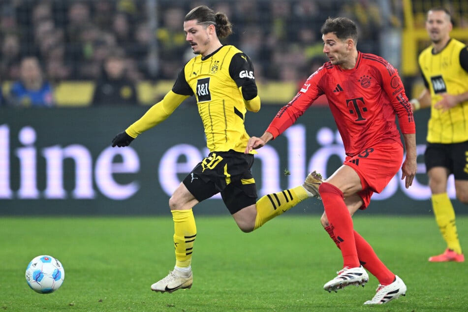 Leon Goretzka (r.) und der FC Bayern haben gegen den BVB in der Anfangsphase das Sagen.