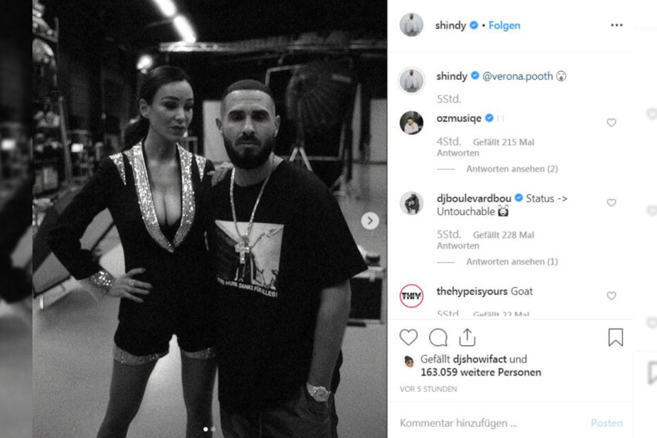 So präsentiert sich Shindy mit Verona Pooth auf Instagram.