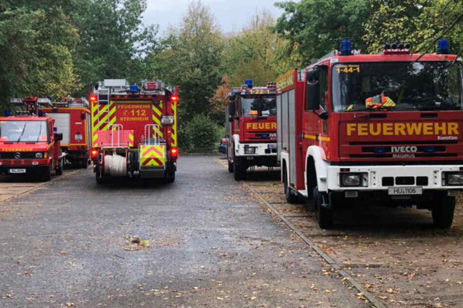 Die Feuerwehr Hanau rückte mit zahlreichen Fahrzeugen an.