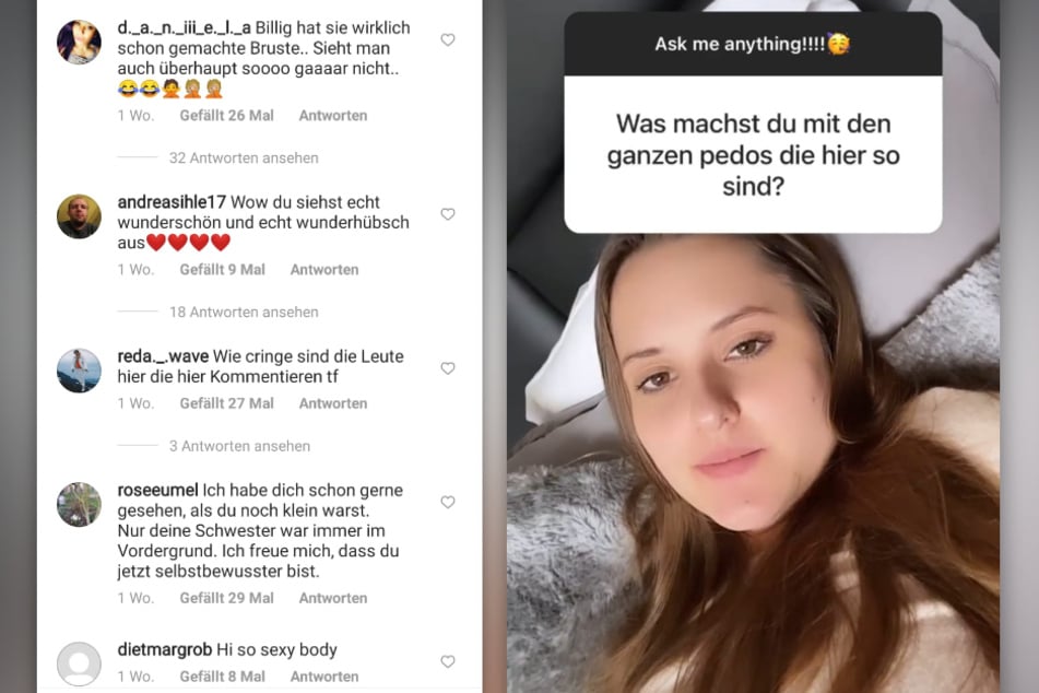 Davina Geiss (17) hat in einer Instagram-Story berichtet, wie sie mit "widerlichen" Kommentaren umgeht. (Fotomontage)