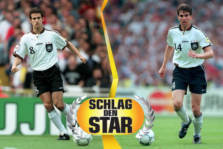 Mehmet Scholl (heute 53) und Markus Babbel (heute 51, r.) duellieren sich.