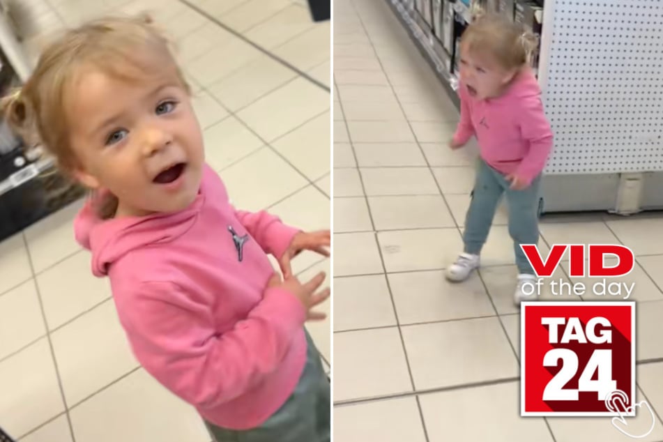 This little girl met the dancing Grinch... and instantly chose violence.