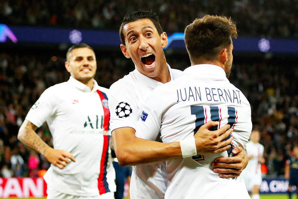 Angel Di Maria (M.) erzielte für Paris Saint-Germain gegen Real Madrid einen Doppelpack.