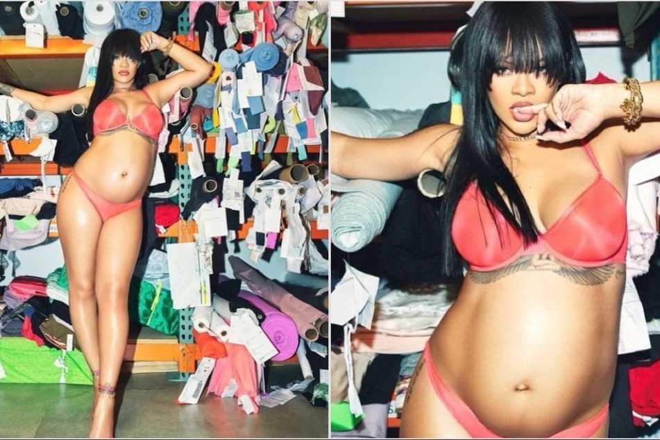 Rihanna models Fenty lingerie while flaunting baby bump