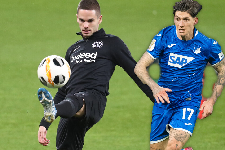 Die Fotomontage zeigt Mijat Gacinovic (25/l.) und Steven Zuber (28), die ab der kommenden Saison die Plätze bei Eintracht Frankfurt und der TSG Hoffenheim tauschen werden.