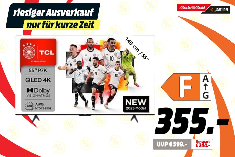 55-Zoll TCL-Fernseher für 355 statt 599 Euro.
