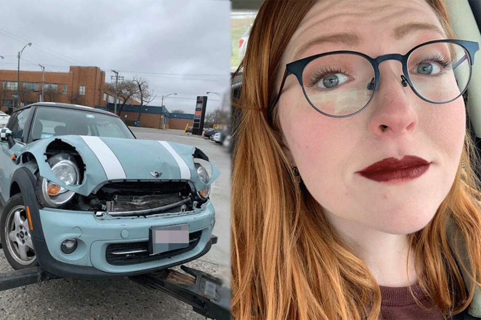 Der Mini kaputt, aber der Lippenstift sitzt. Besser hätte es für Taryn Elise nicht laufen können...
