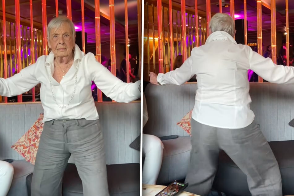 Elaine Neuwirth (87) stellt wild tanzend unter Beweis, dass sie mental und körperlich noch voll dabei ist.