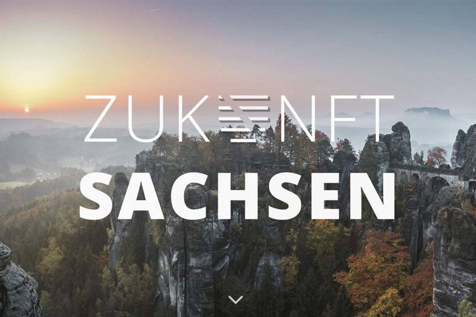 So beginnt der Internet-Auftritt von "Zukunft Sachsen". Auf der Website wird ausführlich Schwarz-Rot-Grün beworben.