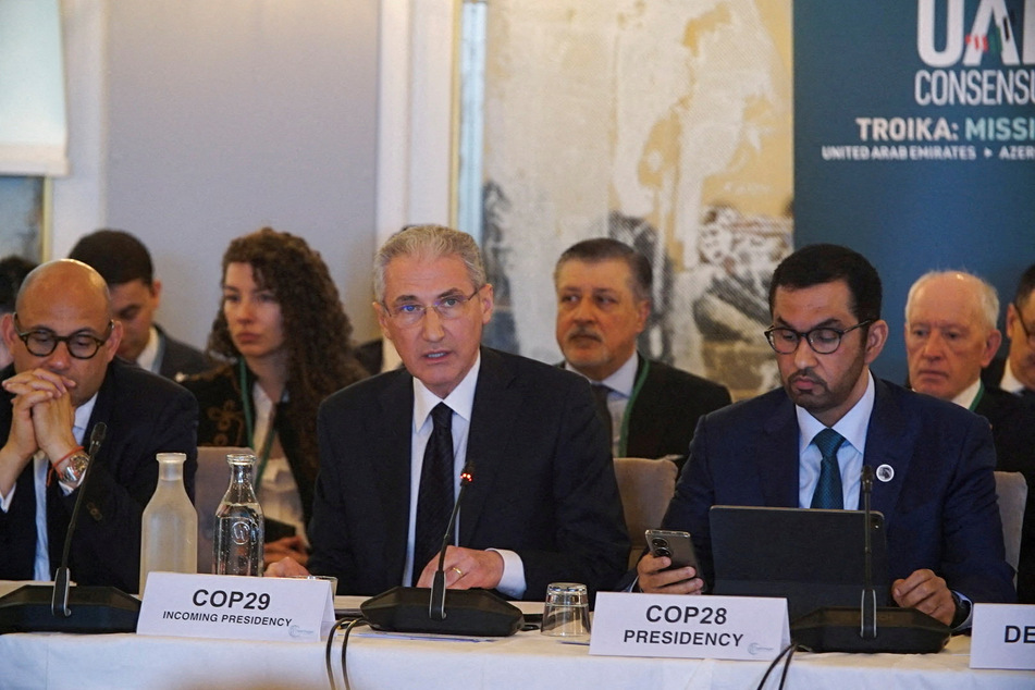 COP 29 President Mukhtar Babayev delivers remarks at the Copenhagen Climate Ministerial in Helsingor, Denmark, on March 21, 2024.