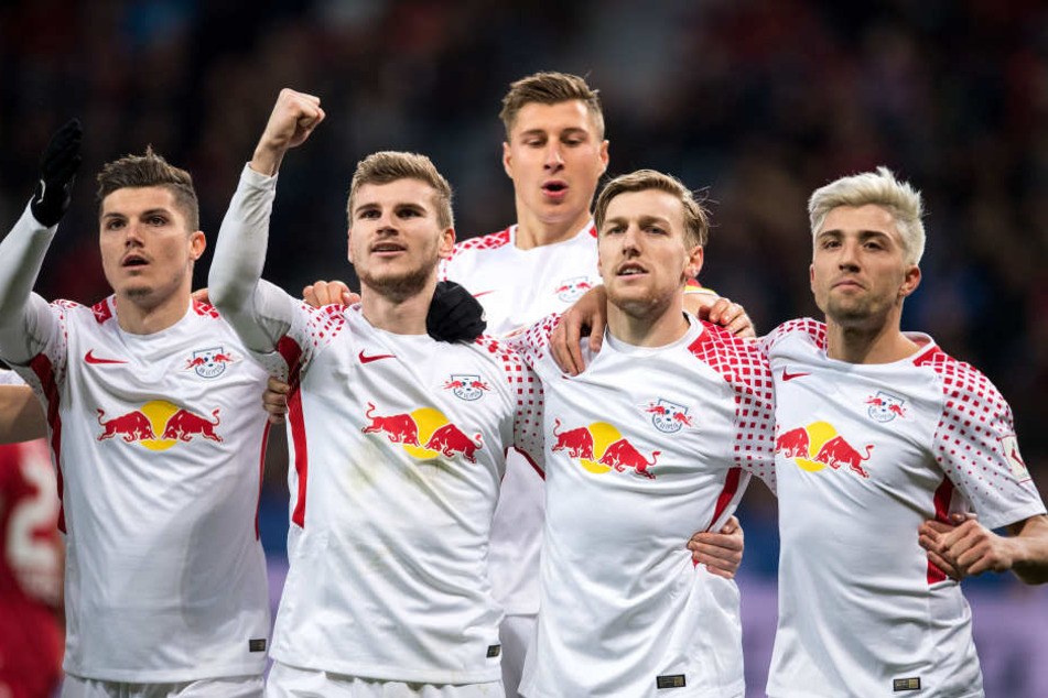 Beim 2:2 in der Hinrunde konnten Timo Werner (2.v.l.) und Emil Forsberg (2.v.r.) RB jeweils in Führung bringen. Zum Sieg reichte es nicht.