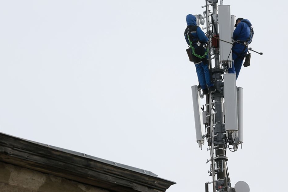 Ein Mobilfunkmast in Berlin-Kreuzberg.