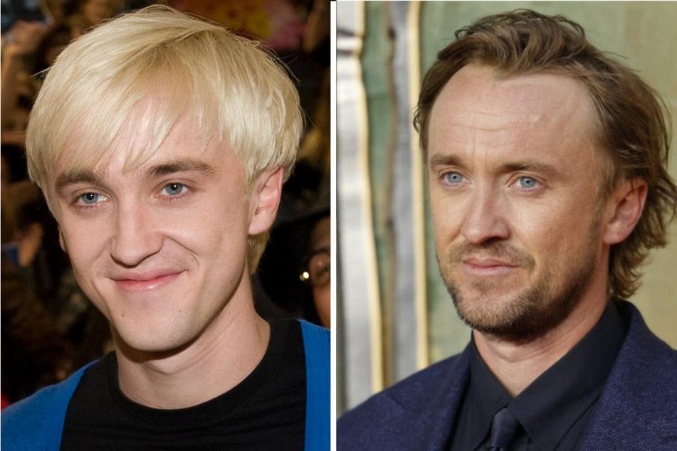 Then (l.) and now: Tom Felton played the role of Draco Malfoy from 2001 to 2011.