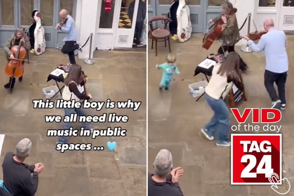 Today's Viral Video of the Day features a toddler that hilariously joined a crew of street musicians in London!