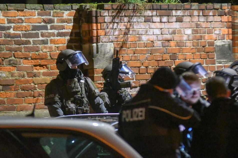 Großeinsatz der Polizei in Magdeburg.