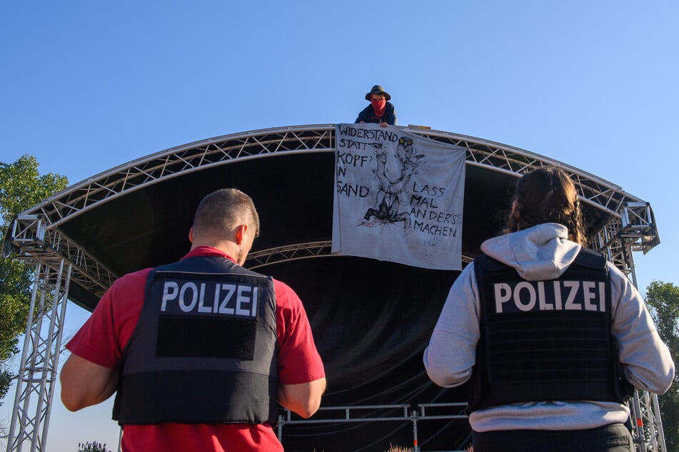 Ein A14-Gegner besetzte am Donnerstag die Veranstaltungsbühne.