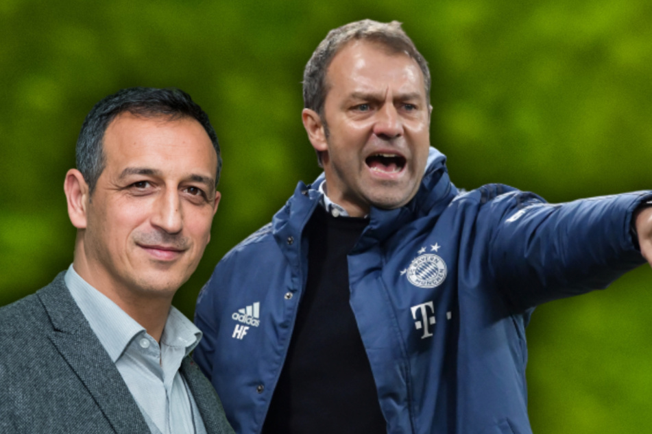Sportdirektor des Fußball-Zweitligisten SpVgg Greuther Fürth, Rachid Azzouzi und FC Bayerns Trainer Hansi Flick. (Bildmontage)