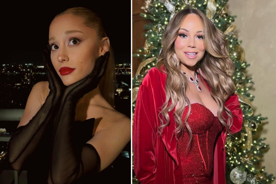 Mariah Carey (r.) will be featured on a new remix of Ariana Grande's latest hit, yes, and?.