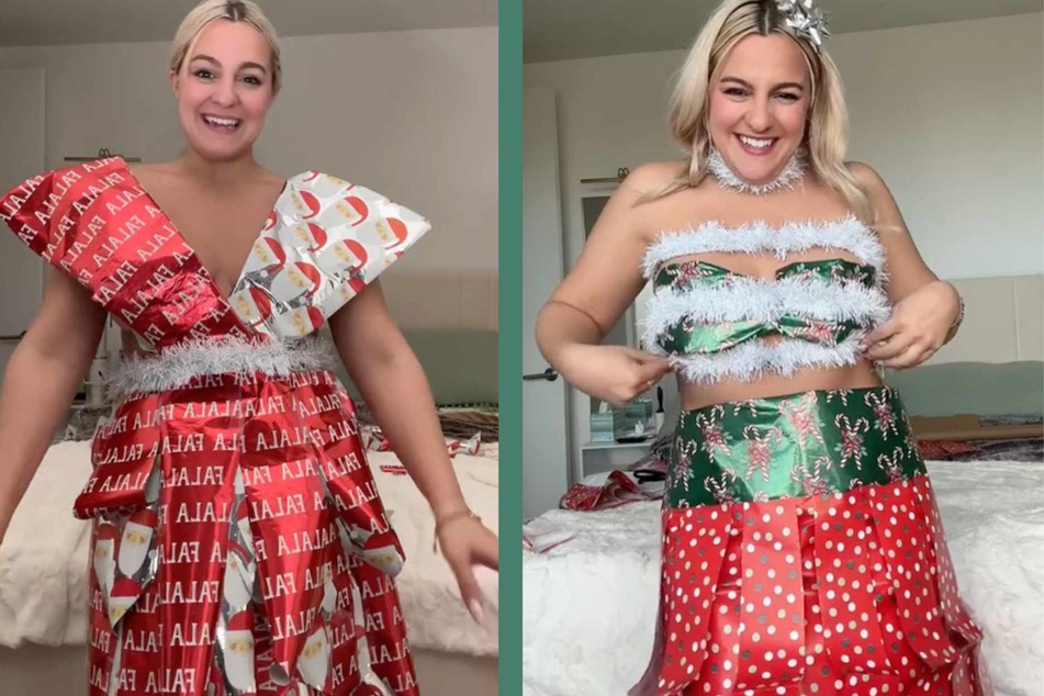 Ambitiously crafty fashionista Deanna Giulietti made two wrapping paper dress videos with tens of thousands of likes between them.