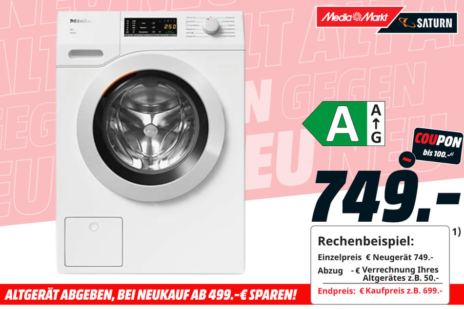 Miele-Waschmaschine für 749 Euro.