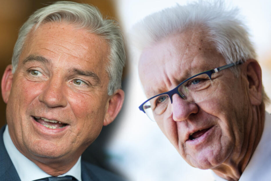Innenminister Thomas Strobl (CDU) und Ministerpräsident Winfried Kretschmann (Grüne). (Fotomontage)