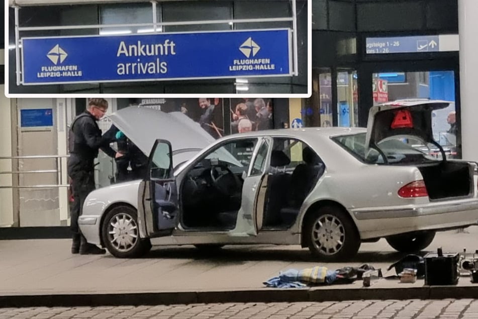 Schock-Moment am Leipziger Flughafen: Plötzlich rast Mercedes auf Ankunftshalle zu